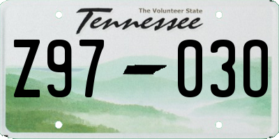 TN license plate Z9703O