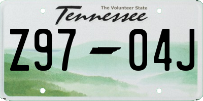 TN license plate Z9704J