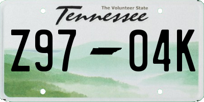 TN license plate Z9704K
