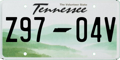 TN license plate Z9704V