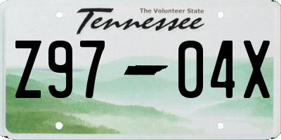 TN license plate Z9704X