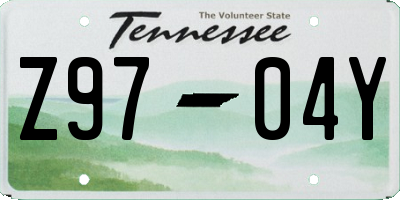 TN license plate Z9704Y
