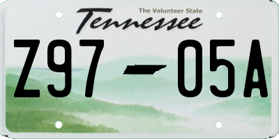 TN license plate Z9705A