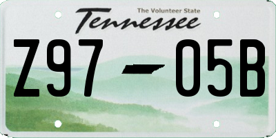 TN license plate Z9705B