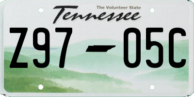 TN license plate Z9705C