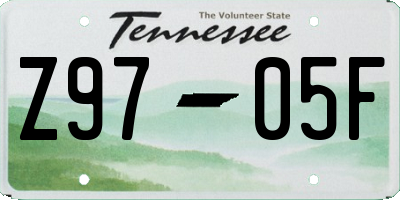 TN license plate Z9705F