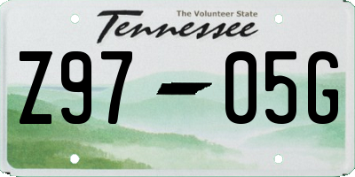 TN license plate Z9705G