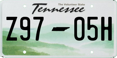 TN license plate Z9705H