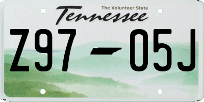 TN license plate Z9705J