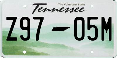 TN license plate Z9705M