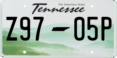 TN license plate Z9705P