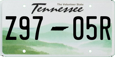 TN license plate Z9705R
