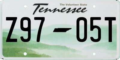 TN license plate Z9705T
