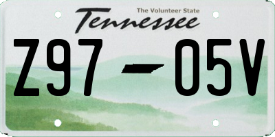 TN license plate Z9705V