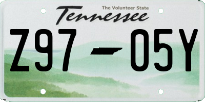 TN license plate Z9705Y