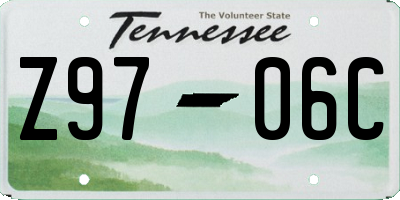 TN license plate Z9706C