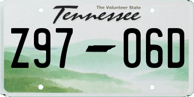 TN license plate Z9706D