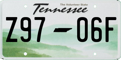 TN license plate Z9706F