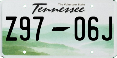 TN license plate Z9706J