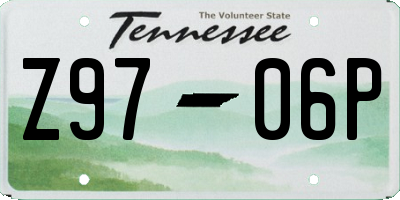 TN license plate Z9706P