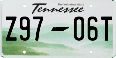 TN license plate Z9706T