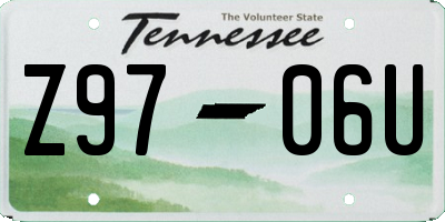 TN license plate Z9706U