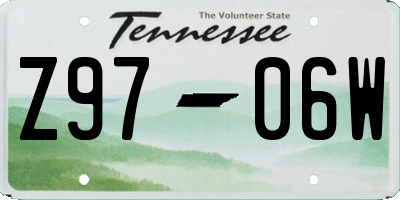 TN license plate Z9706W