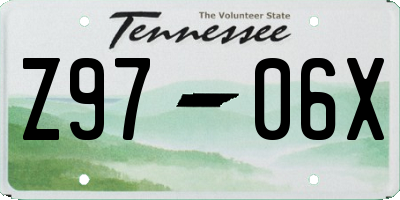 TN license plate Z9706X