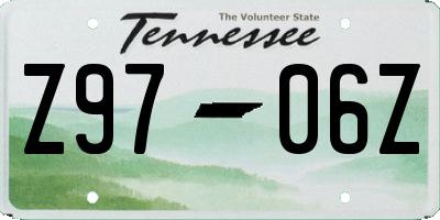 TN license plate Z9706Z