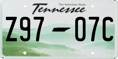 TN license plate Z9707C