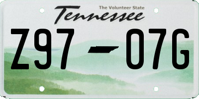 TN license plate Z9707G