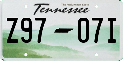 TN license plate Z9707I