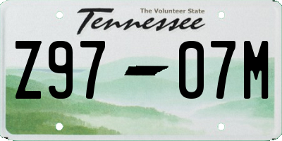 TN license plate Z9707M