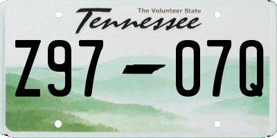 TN license plate Z9707Q