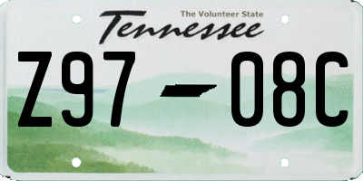 TN license plate Z9708C