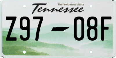 TN license plate Z9708F