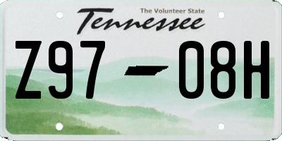 TN license plate Z9708H