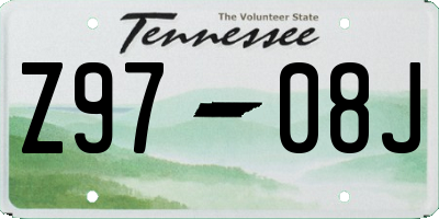 TN license plate Z9708J