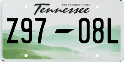 TN license plate Z9708L