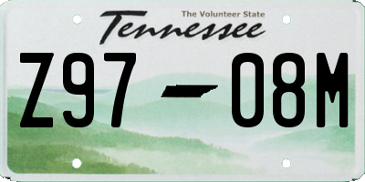 TN license plate Z9708M