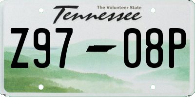 TN license plate Z9708P