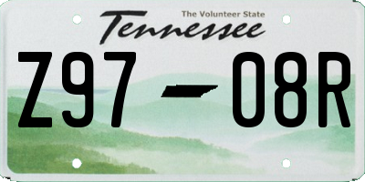 TN license plate Z9708R