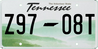 TN license plate Z9708T