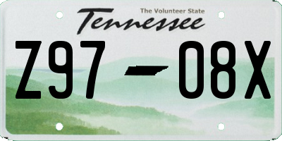 TN license plate Z9708X