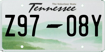 TN license plate Z9708Y