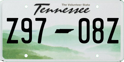 TN license plate Z9708Z
