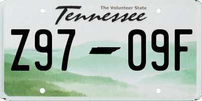 TN license plate Z9709F