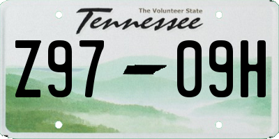 TN license plate Z9709H