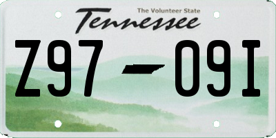 TN license plate Z9709I