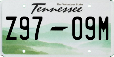 TN license plate Z9709M
